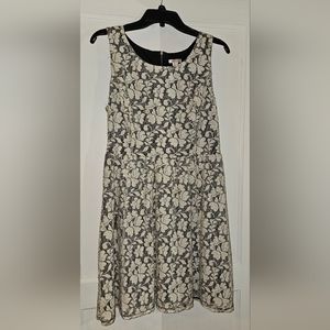 Cream and Black Lace Dress